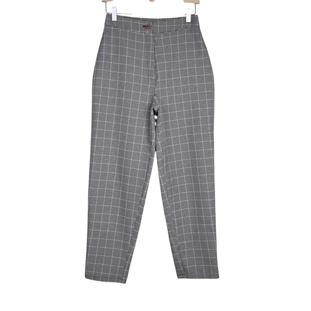 Nasty Gal Collection Women's 6 Plaid High Rise Tapered Leg Pant
